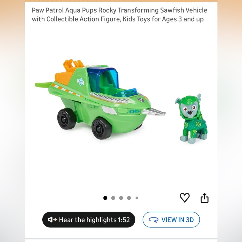 Paw Patrol Aqua Pups Rocky toy